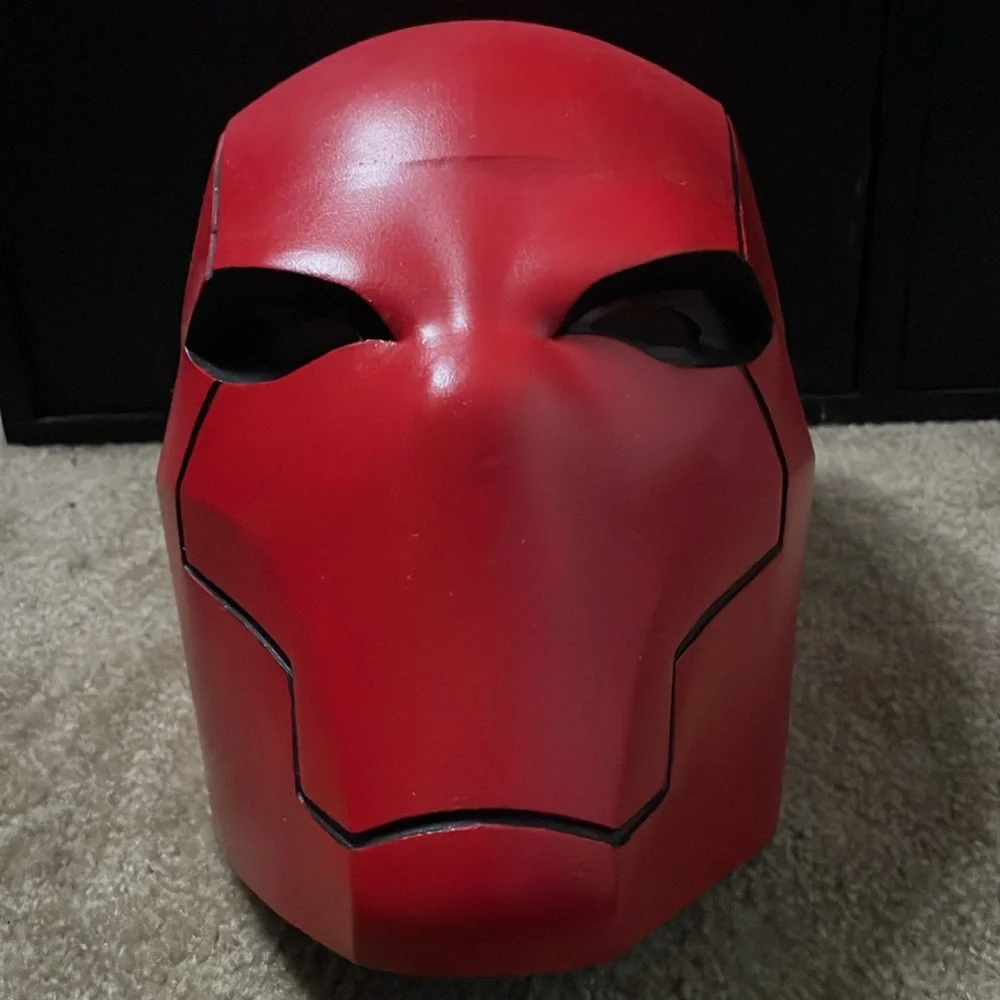 Red hood helmet